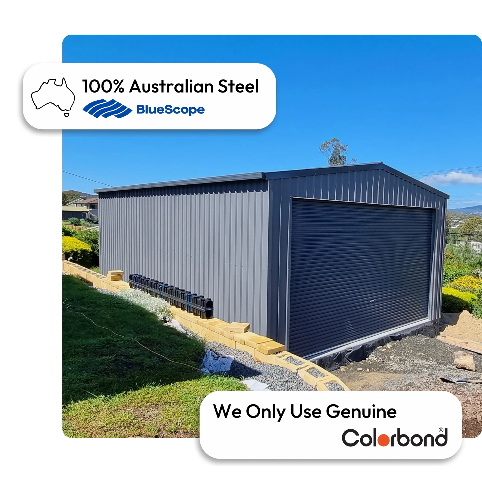 Car Garages -
Built Tough with
COLORBOND®
Steel
