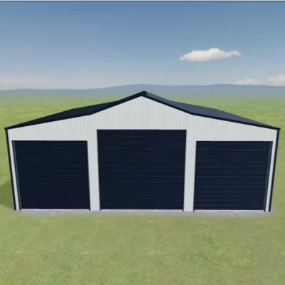 Australian-made Aussie Barn with 3.6m gutter height featuring Monument® roof and Surfmist® walls