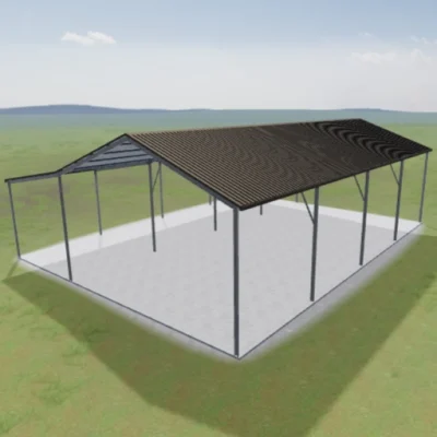 Australian-made Hay Shed with gable roof and fully open sides featuring Jasper® roof and walls
