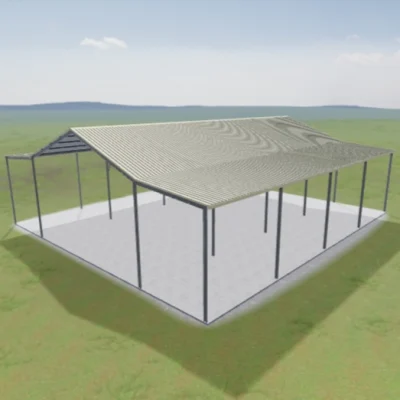 Australian-made Hay Shed with gable roof and fully open sides featuring Classic Cream™ roof and walls