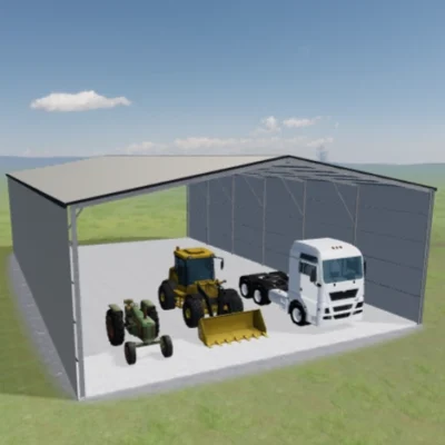 Australian-made heavy-duty large machinery shed featuring Dune® roof and walls