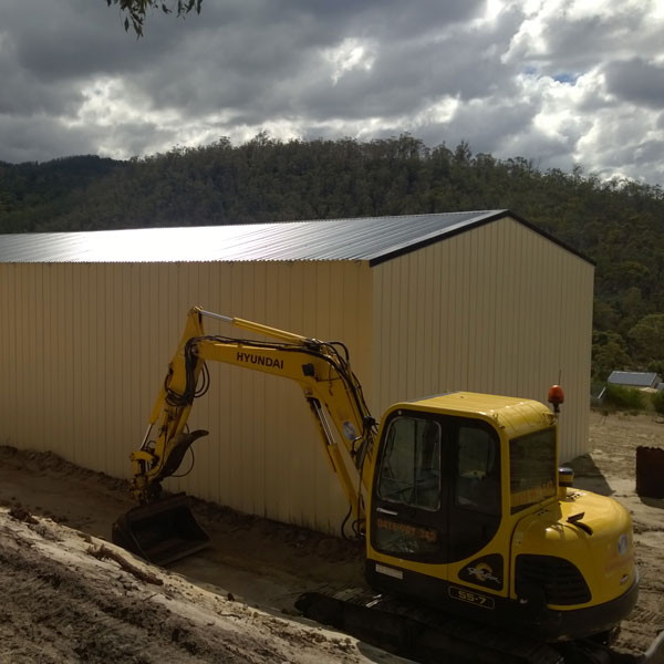 Shed built in the Adelaide Hills with Colorbond walls.