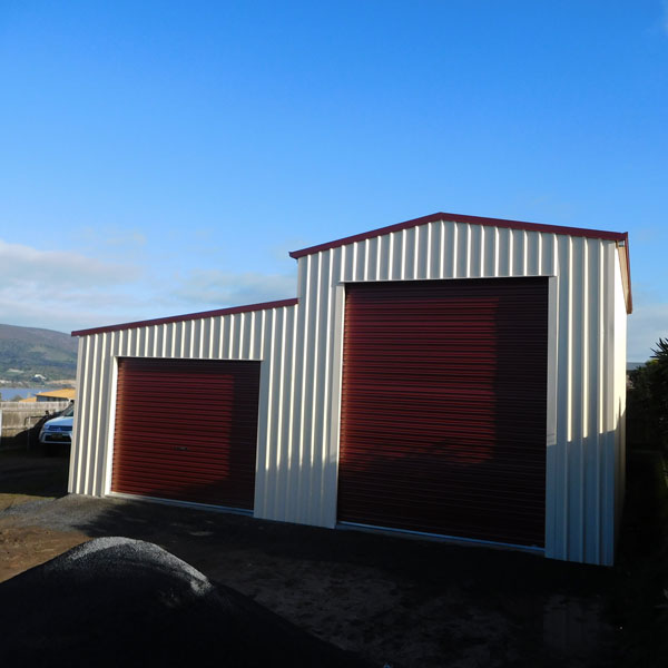 caravan shed clad in classic cream and built in Warrnambool