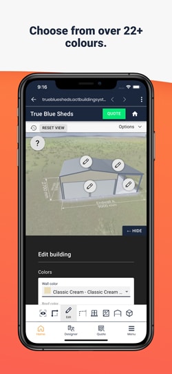 Shed Designer App - True Blue Sheds