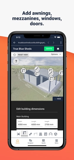 Shed Builder App - True Blue Sheds