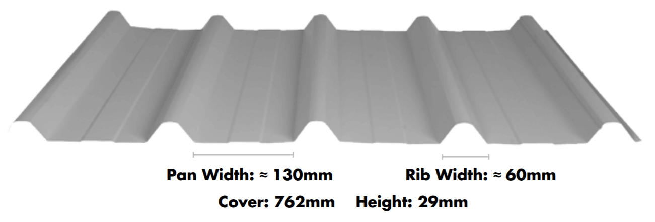 render of trimclad roofing profile