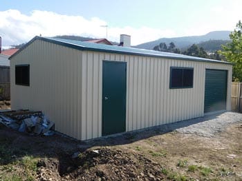 Shed with workshop built in