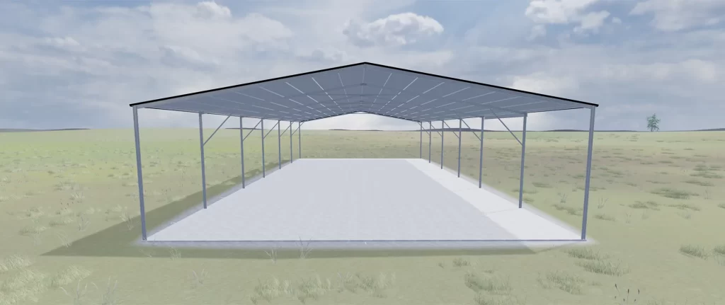 Render of a horse riding arena made this bluescope steel and colorbond cladding.
