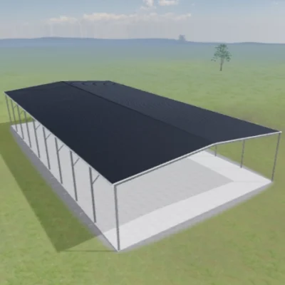 Australian-made dairy cover with a gable roof featuring Ironstone® roof