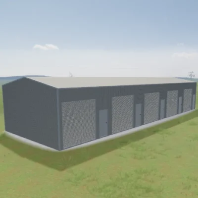 Australian-made secure self storage building with multiple access points featuring Dune® roof and walls.