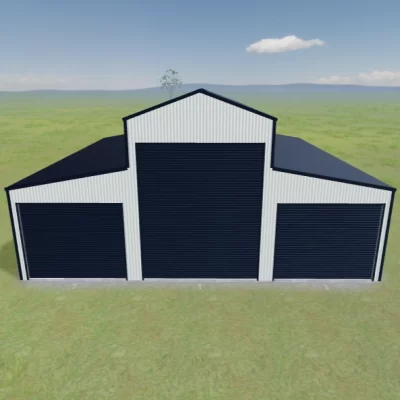 Australian-made American Barn with 4.2m to the gutter featuring Monument® roof and Surfmist® walls