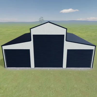 Australian-made American Barn with 4.2m to the gutter featuring Monument® roof and Surfmist® walls