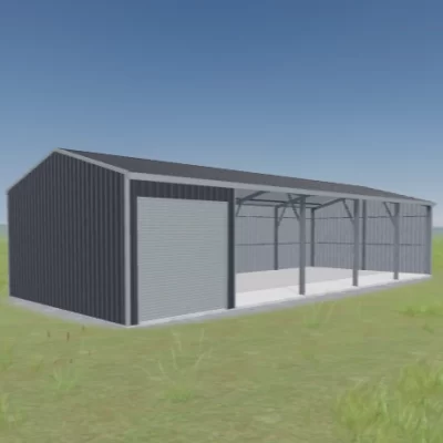 Equine Shed | Open Side | Basalt® | True Blue Sheds Australian-made equine shed with one open side featuring Basalt® roof and Basalt® walls