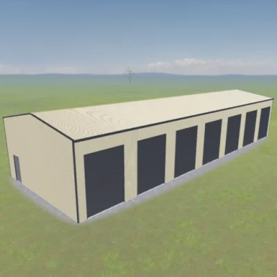 Australian-made long machinery shed for large equipment storage featuring Classic Cream™ roof and walls