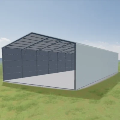 Australian-made fully enclosed open gable shed featuring Dover White™ roof and Dover White™ walls